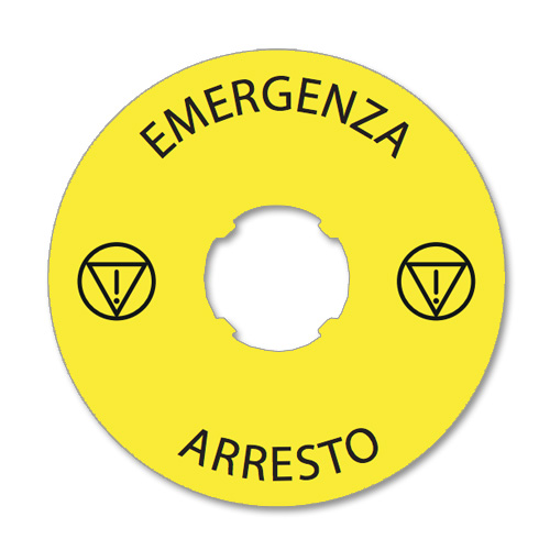 Disco giallo per pulsante emergenza dm 60mm